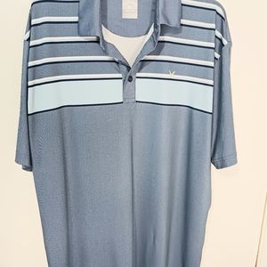 Men's Callaway short sleeve Opti space d r i striped golf polo shirt, size large